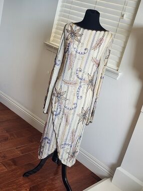 Embroidered Ivory Floral Midi Dress